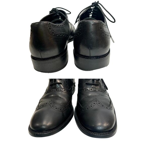 Cole Haan Men\'s Black Leather Wingtip Oxfords Brogues | 9.5 M main image 4